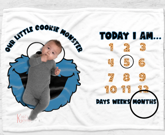 Cookie Monster Milestone Blanket