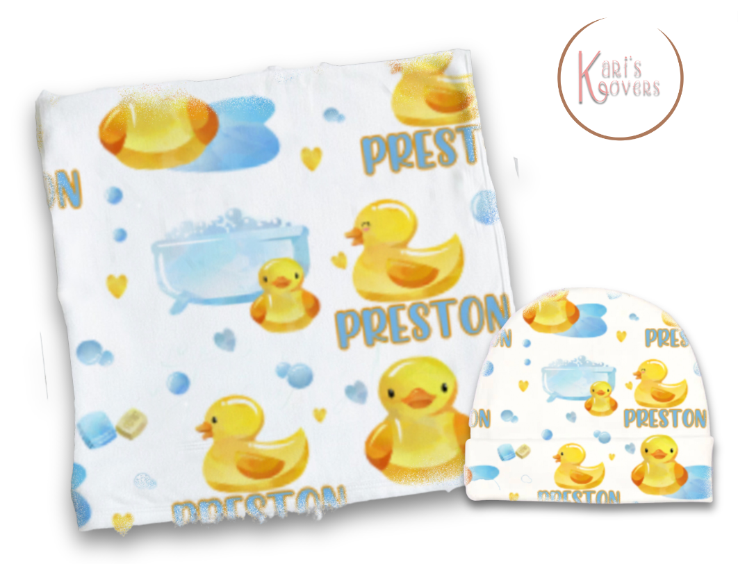 Rubber Duck Baby Blanket Set