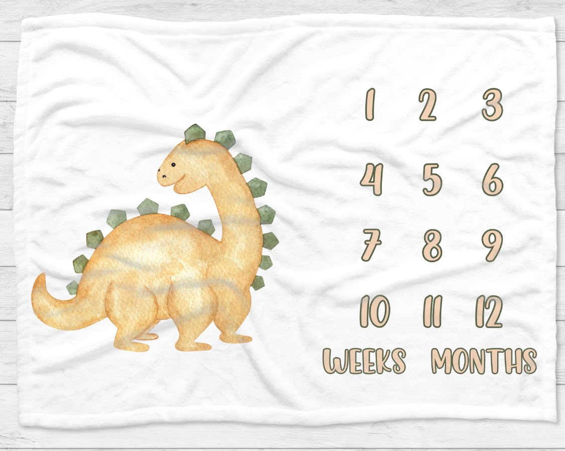 Dinosaur Journey Milestone Blanket