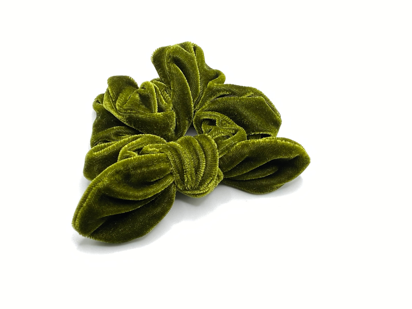 velvet scrunchies green