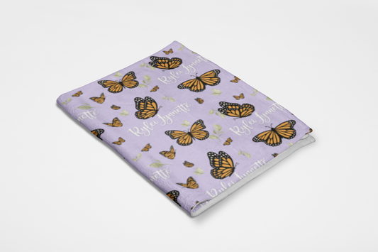 lavender & monarch butterfly blanket