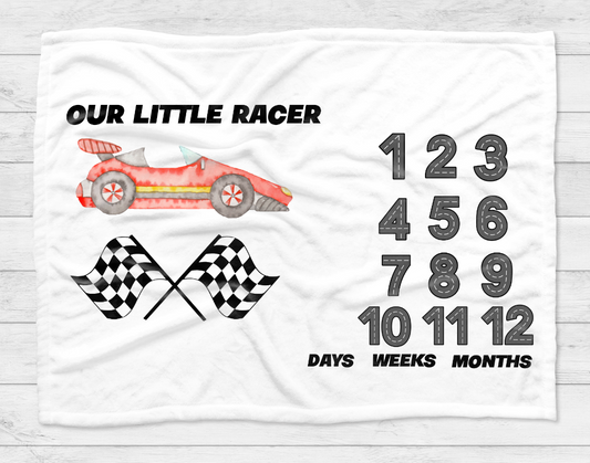 Race Car Milestone Blanket