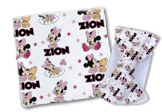 Baby Minnie Blanket Set