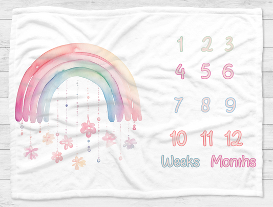 Twinkle Star Rainbow Milestone Blanket