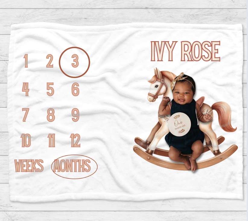 Rocking Horse Milestone Blanket