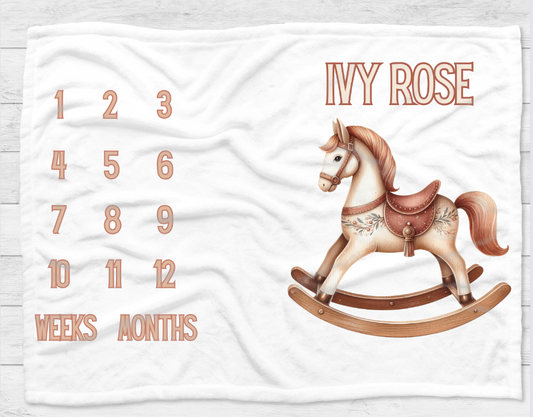 Rocking Horse Milestone Blanket