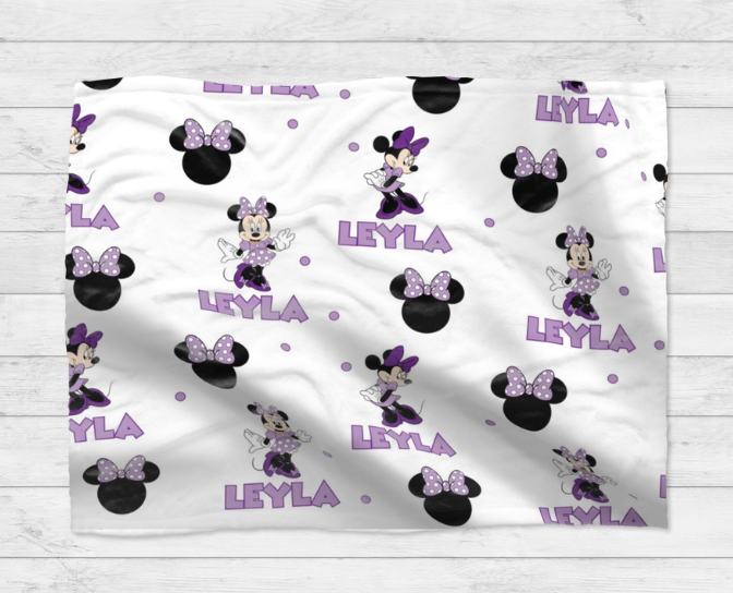 Purple Minnie Mouse Kids Blanket