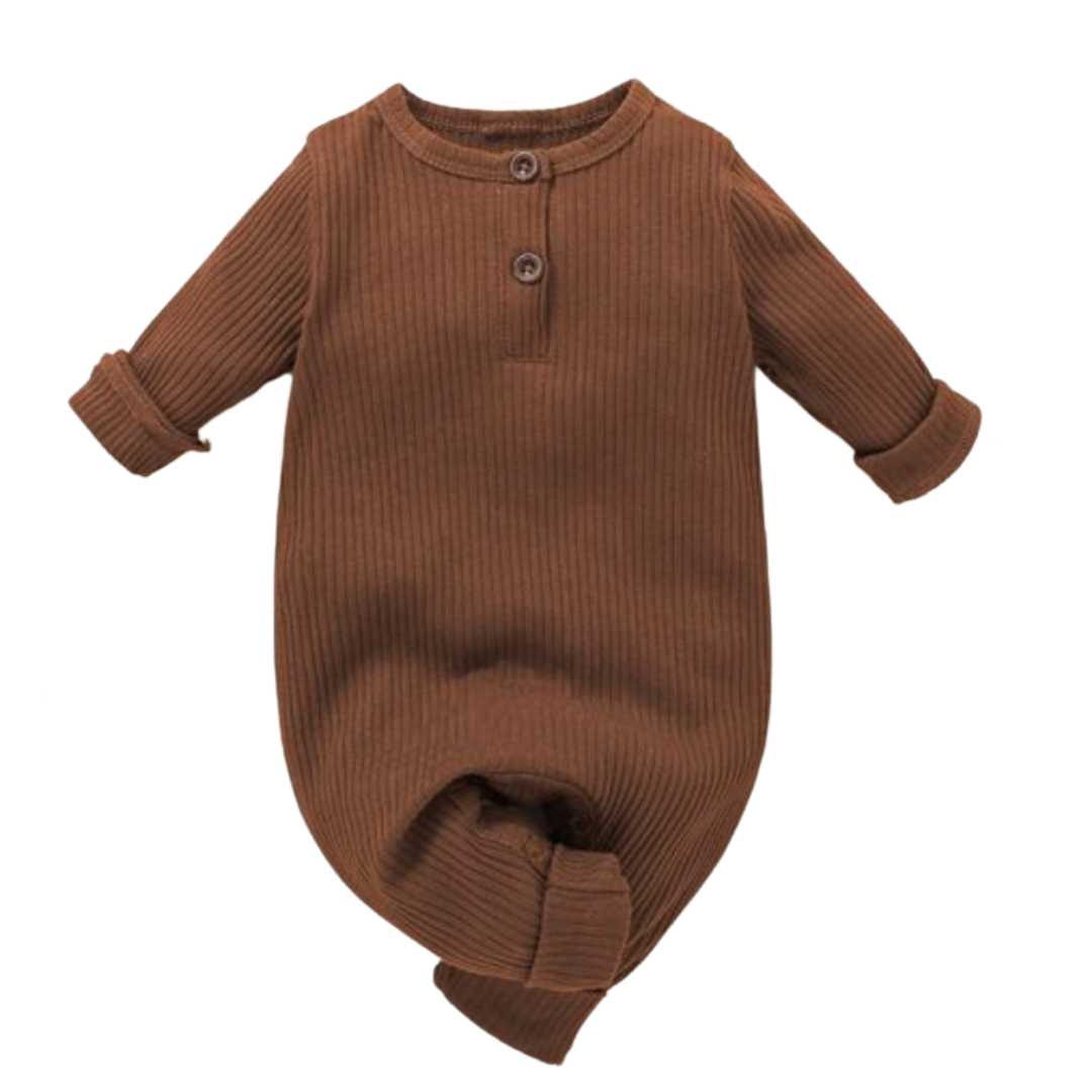 kuddle jumpsuit chocolate brown / 0-3 mo