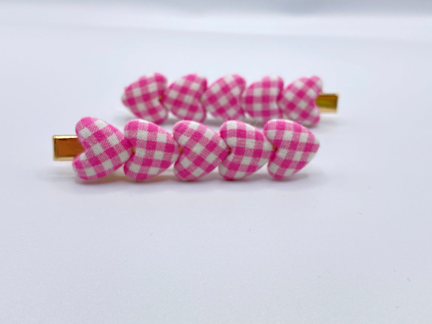 lovely, love you clips-pink plaid