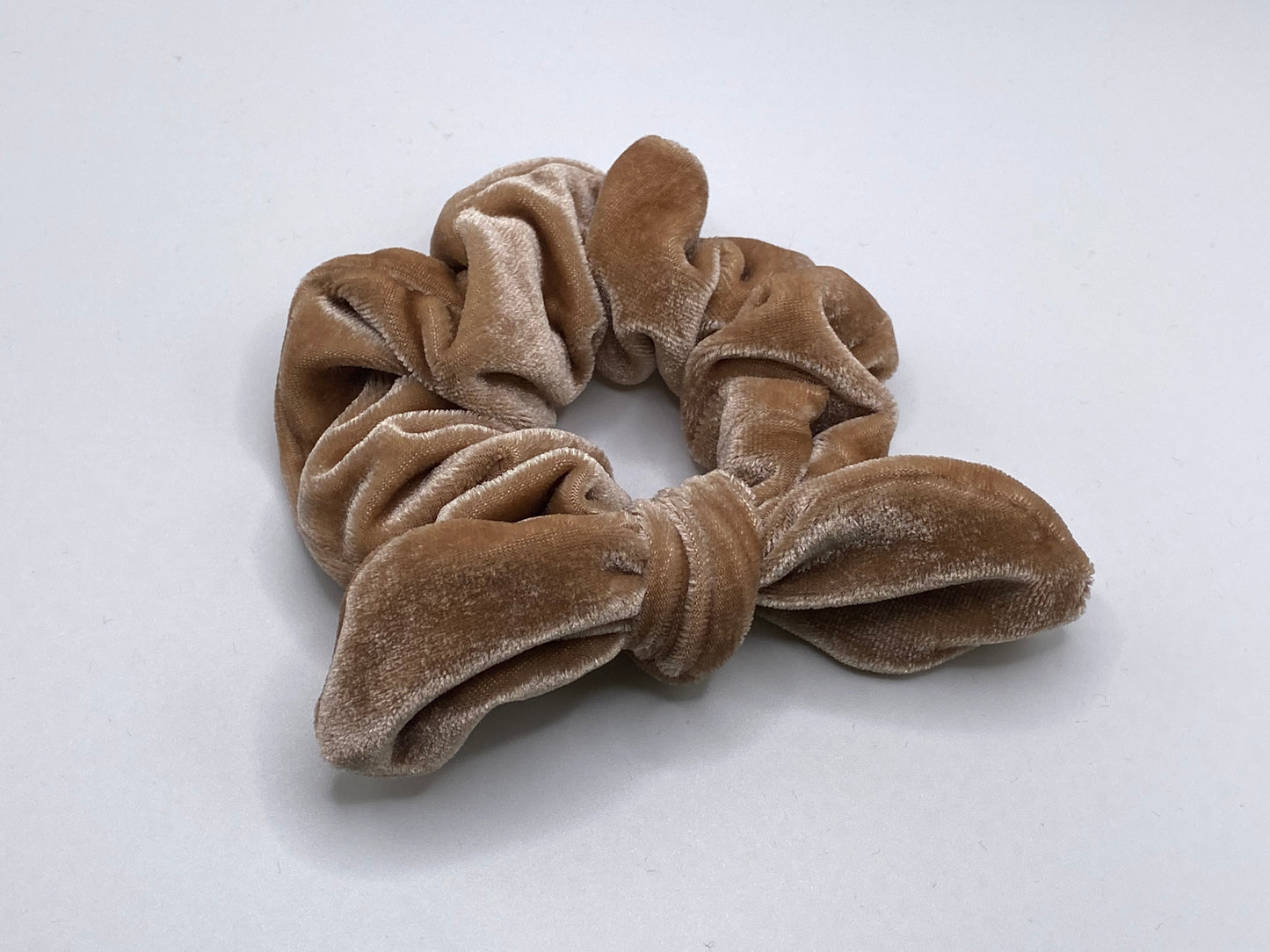 velvet scrunchies tan