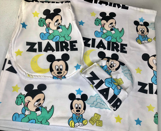 baby mickey blanket set